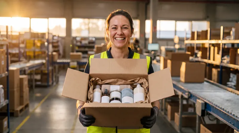 Independent supplier preparing and packing beauty products